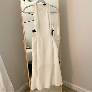 NBD White Midi Dress w/ Black Straps | S
